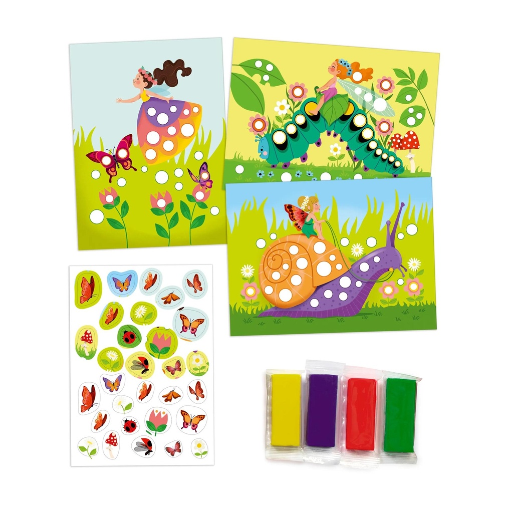 Boîte créative, Pâte à modeler et gommettes, Fées