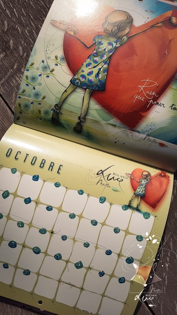 CAL 003 Calendrier anniversaire Mon Amie Luce