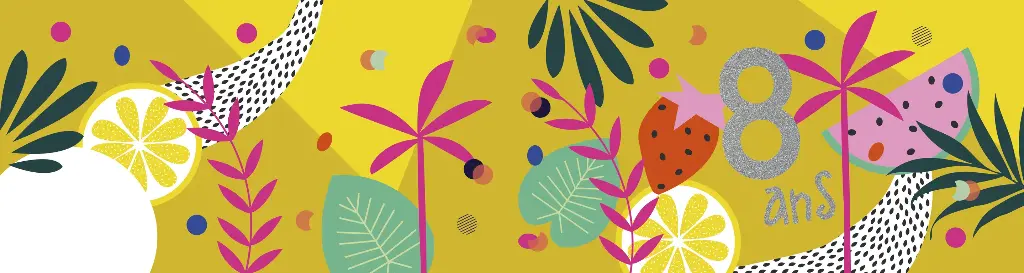 CD 010 - Carte d'anniversaire 8 ans (fille)