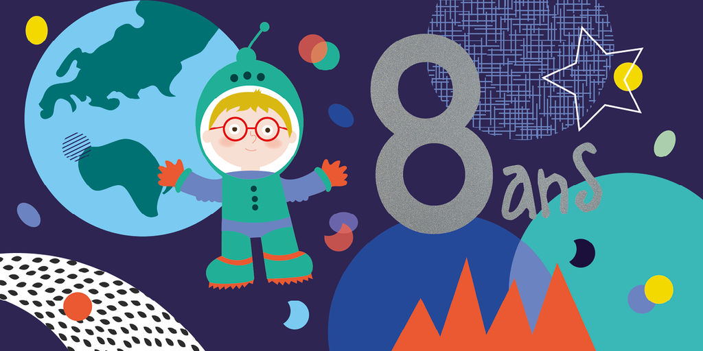 CD 011 - Carte d'anniversaire 8 ans (garçon)