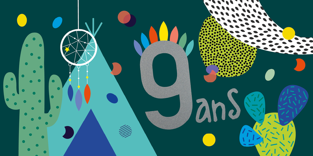 CD 013 - Carte d'anniversaire 9 ans (garçon)