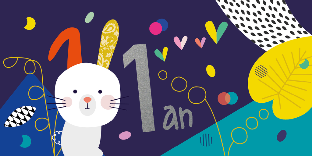 CD 835 - Carte d'anniversaire 1 an (garçon)