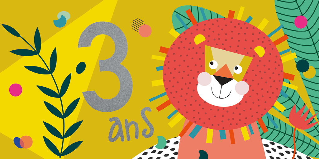 CD 839 - Carte d'anniversaire 3 ans (garçon)