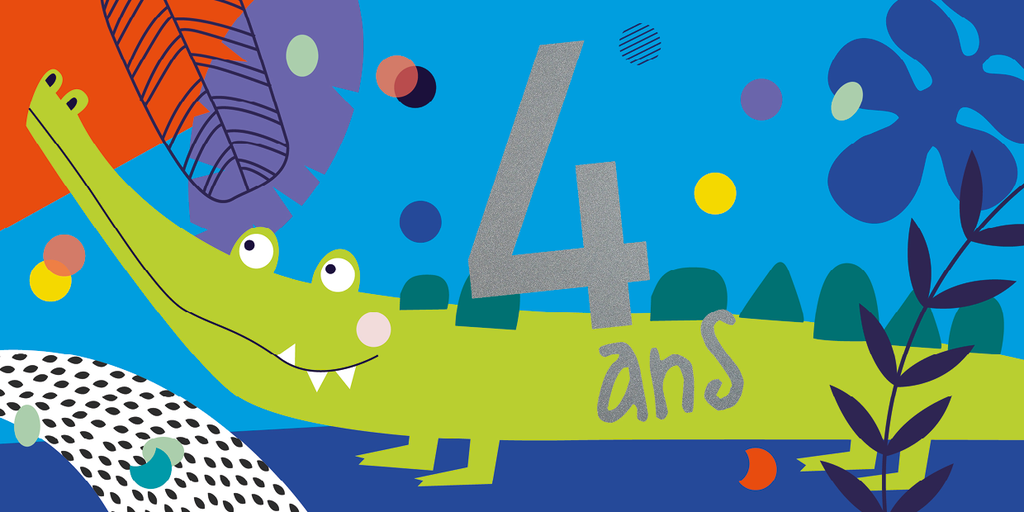 CD 841 - Carte d'anniversaire 4 ans (garçon)