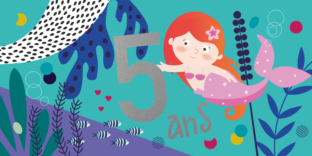 CD 842 - Carte d'anniversaire 5 ans (fille)