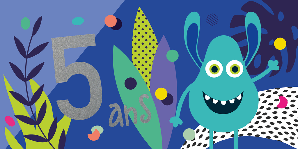 CD 843 - Carte d'anniversaire 5 ans (garçon)