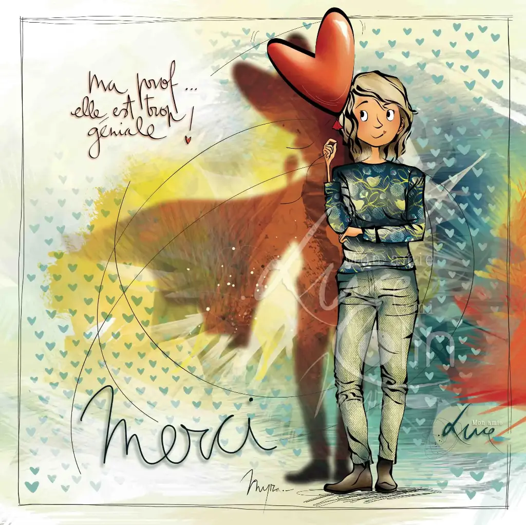 CS 1011 - Carte Mon Amie Luce "Ma prof est trop géniale"