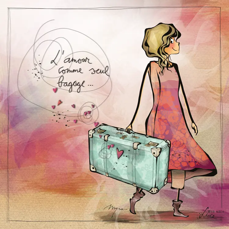 CS 726 - Carte Mon Amie Luce "L'amour comme seul bagage"
