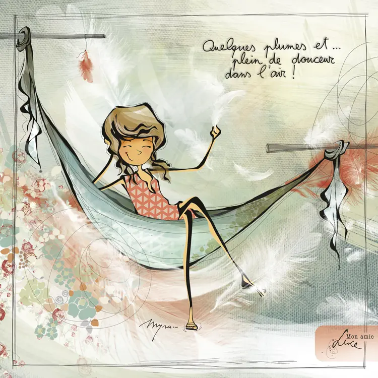CS 788 - Carte  Mon Amie Luce "Quelques plumes"