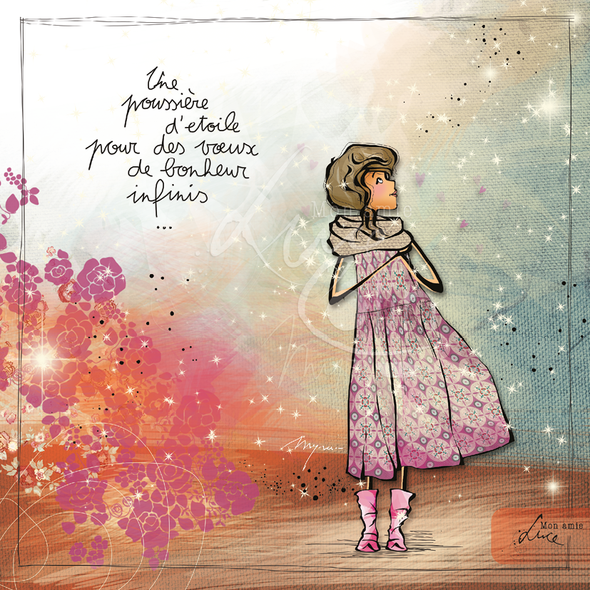 CS 798- Carte de voeux Mon Amie Luce "Poussière d'étoile"