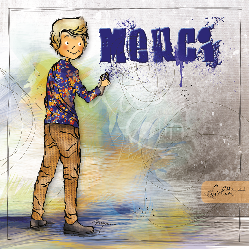 CS 893 - Carte Mon Ami Colin "Merci"