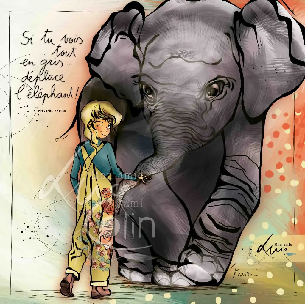 CS 981 - Carte Mon Amie Luce " Si tu vois tout en gris"