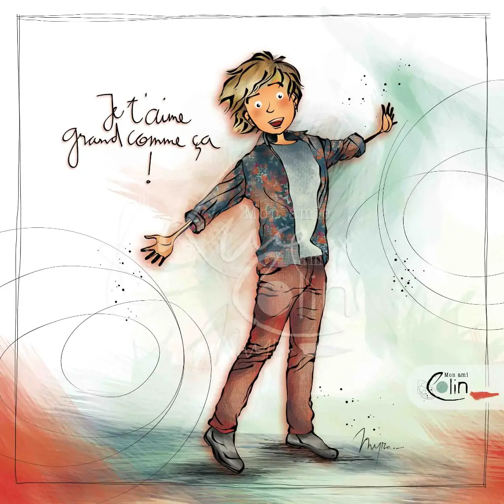 CS 991 - Carte Mon Ami Colin "Je t'aime grand comme ça"