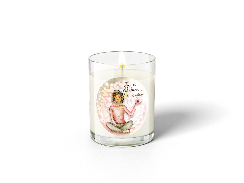 BOU 002 Bougie 283gr Mon Amie Luce "Tu es fabuleuse, ne l'oublie pas"