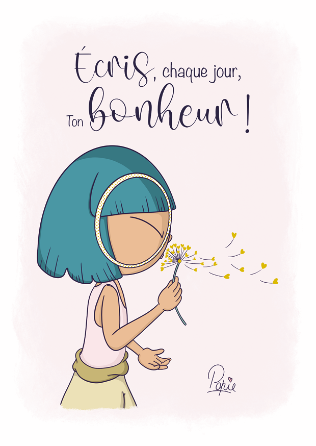 CS 1153 Popie "Ecris, chaque jour, ton bonheur"