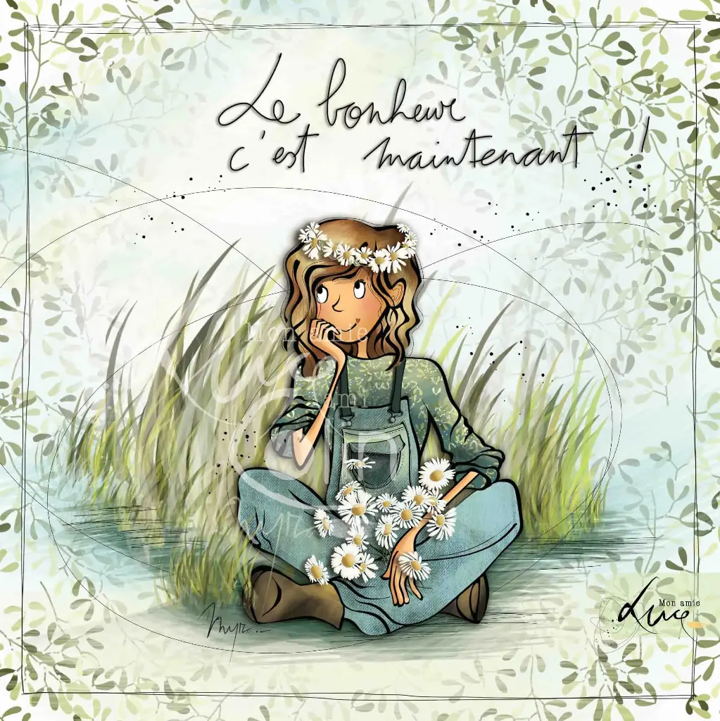 CS 945 - Carte Mon Amie Luce "Le bonheur c'est maintenant" Mon Amie Luce