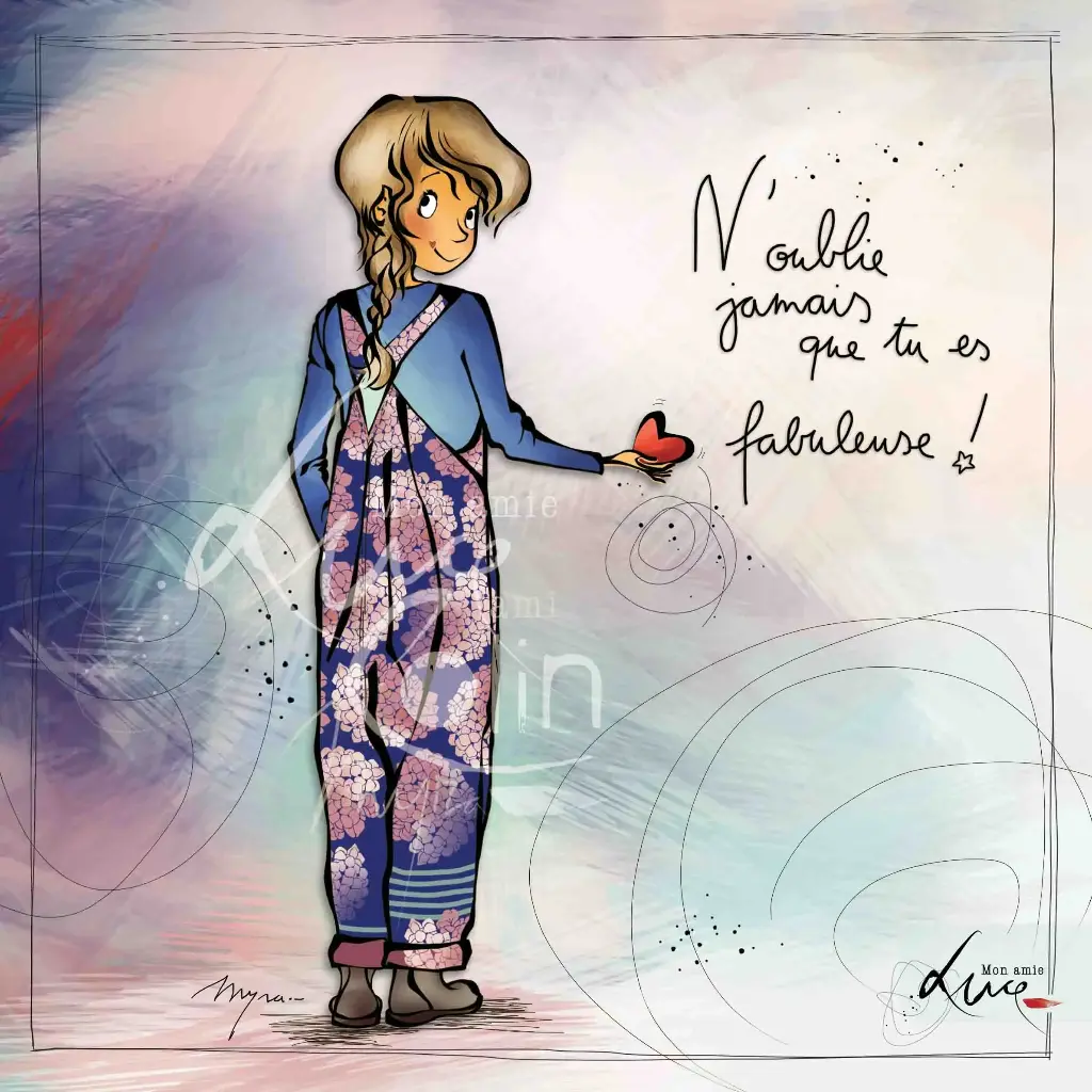 CS 947 - Carte Mon Amie Luce "N'oublie jamais" Mon Amie Luce