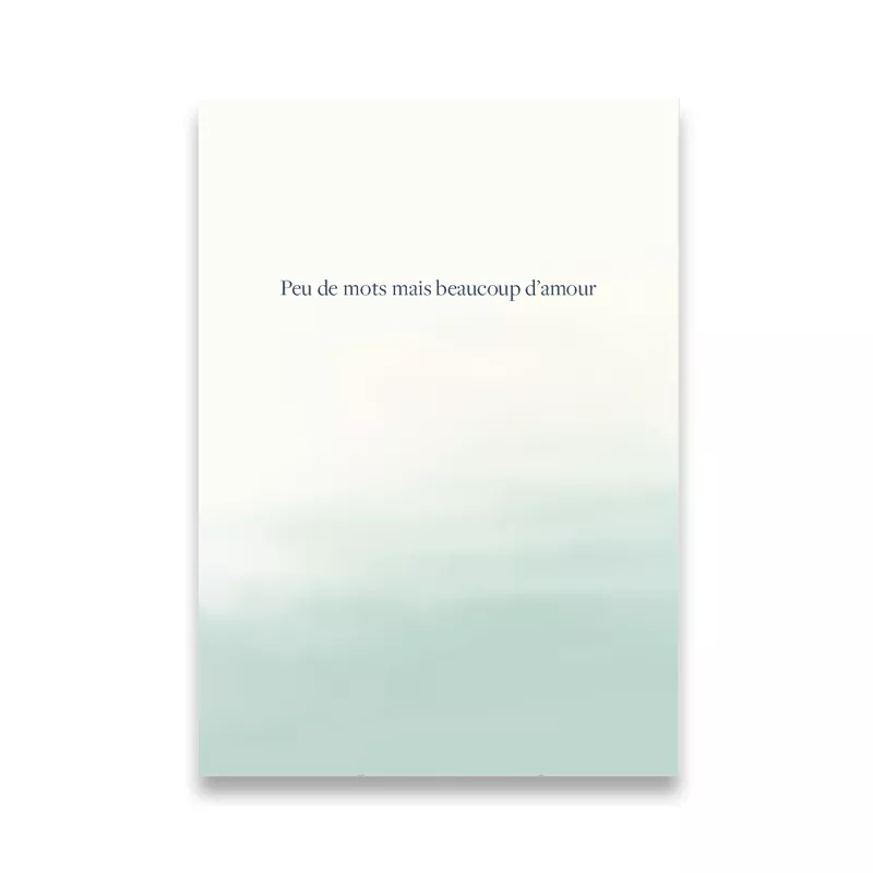 CS 1038 Carte condoléance: Peu de mots mais beaucoup d'amour - dégradé vert