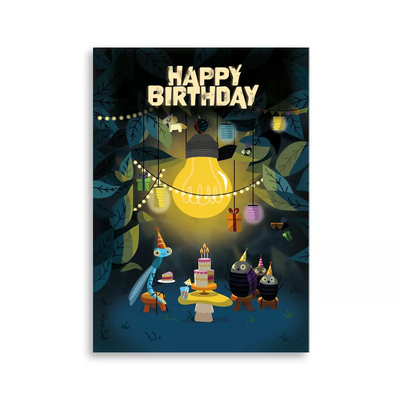 CS 1068 Aline Selli "Bon anniversaire" insectes