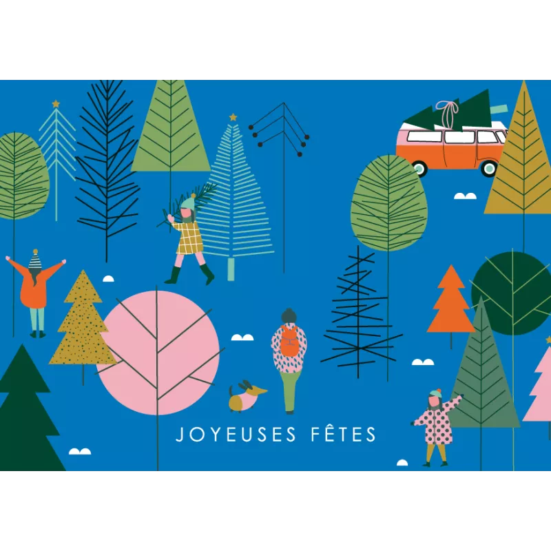 CS 1170 Artlequin - Carte de Noël "Joyeuses fêtes forêt"