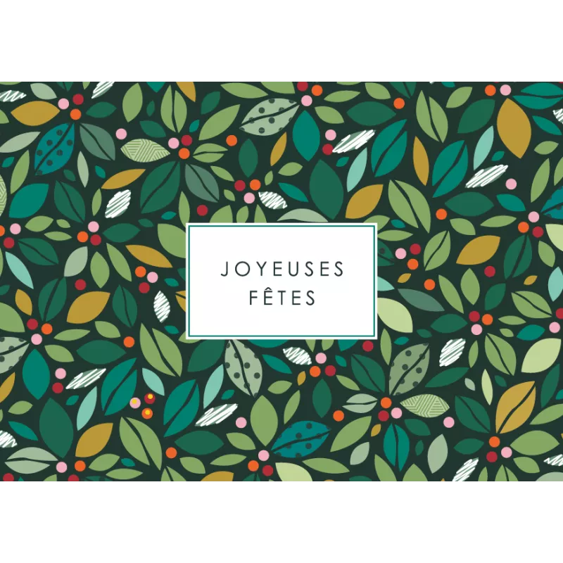 CS 1169 Artlequin -Carte de Noël "Joyeuses fêtes fleurs "