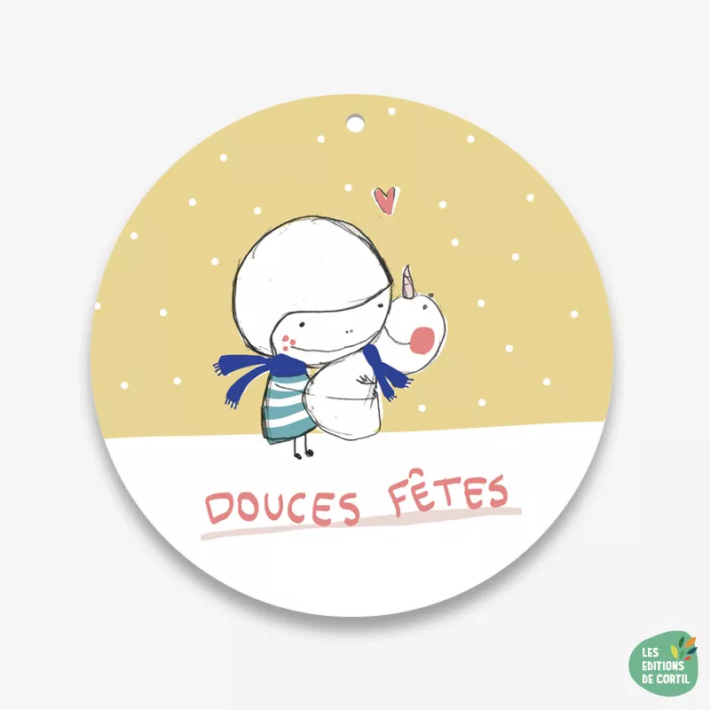 CR 027 EMI boule "Douce fêtes fond jaune"