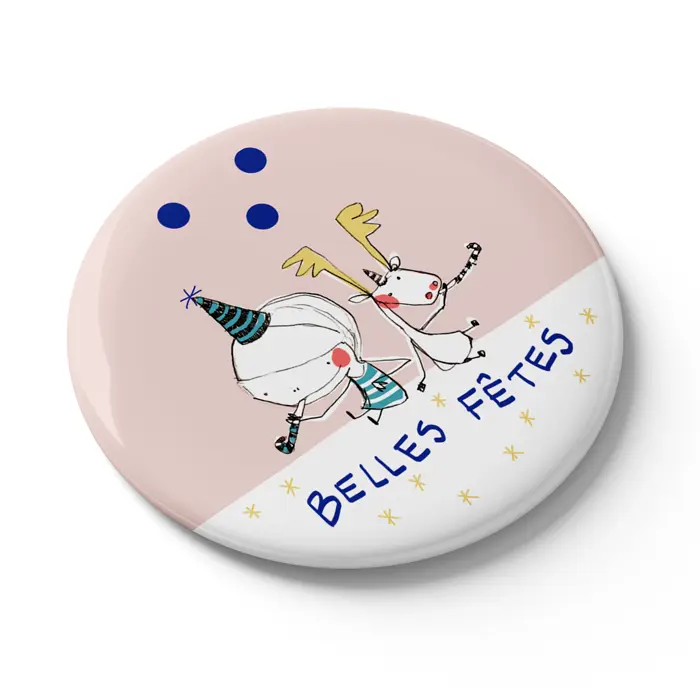 MGN 012 - Magnet "Belles fêtes fond rose" Emi Garroy