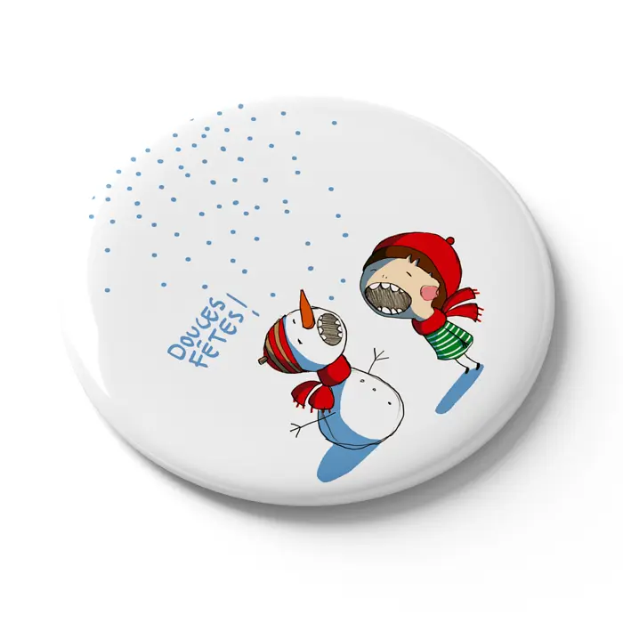MGN 008 - Magnet "Bonhomme de neige douces fêtes" Emi Garroy