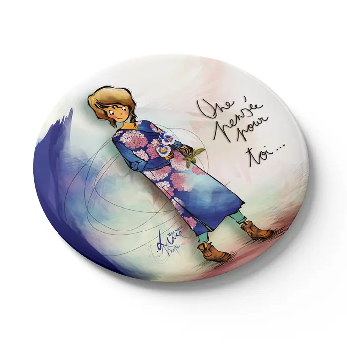 MGN 001 Magnet "Une pensée pour toi" Mon amie Luce