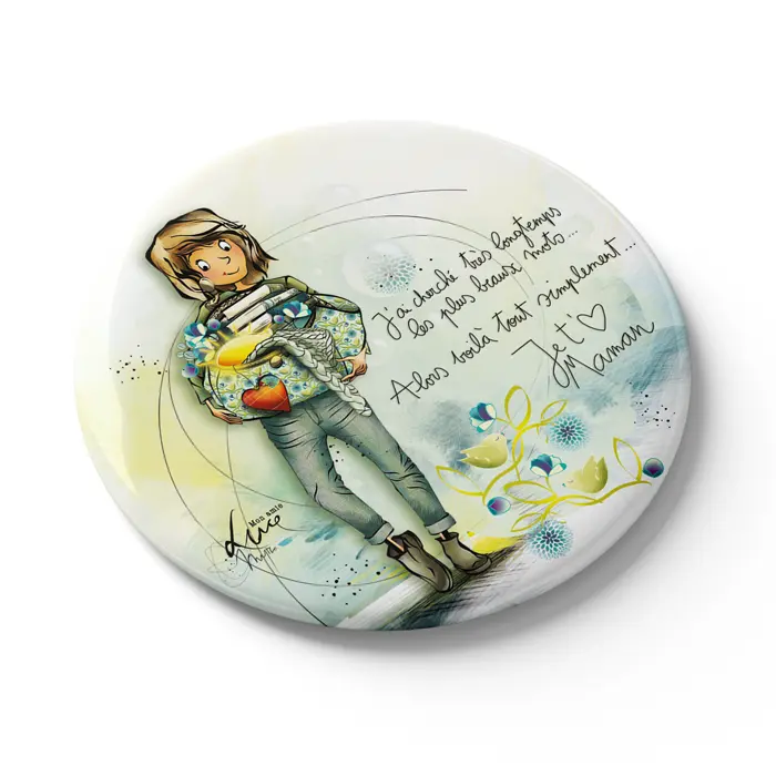 MGN 005- Magnet "Je t'aime Maman" Mon Amie Luce