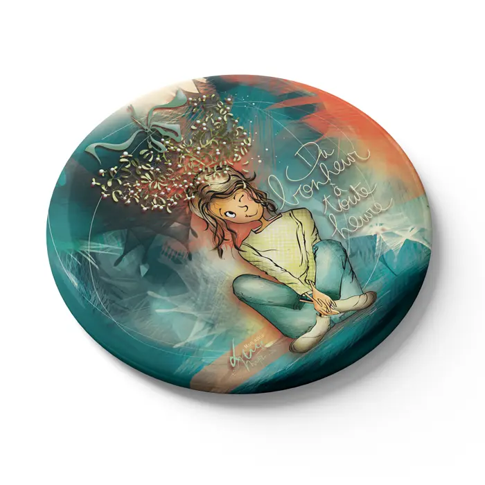 MGN 015 - Magnet "Du bonheur à toute heure" - Mon Amie Luce