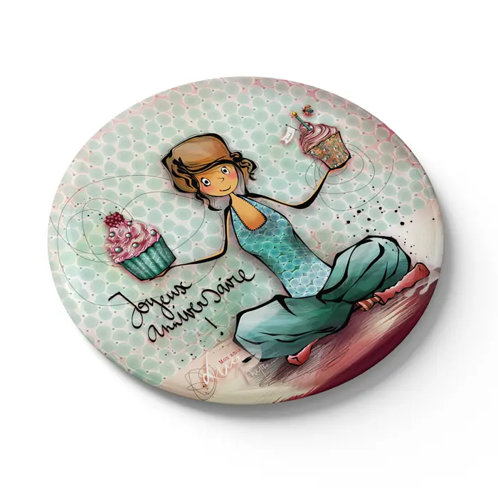 MGN 026 - Magnet "Joyeux anniversaire" - Mon Amie Luce