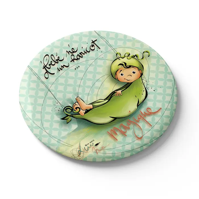 Mon Amie Luce magnet "Né d'un haricot"