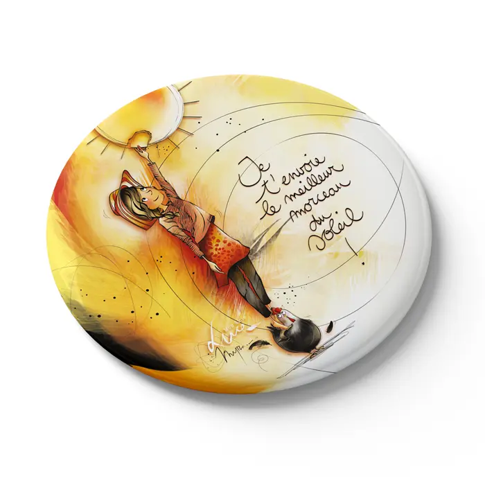 MGN 032 - Magnet "Je t'envoie le meilleur morceau du soleil" - Mon Amie Luce