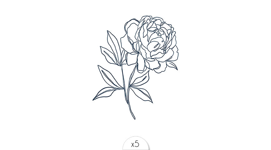 Tattoo Pivoine noire