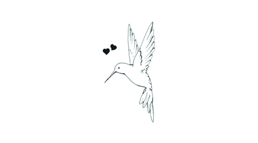 Tattoo Colibri cœurs