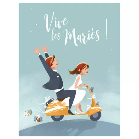 Carte Les Pépites (11x14,5) Camille Chaussy "Vive les mariés"