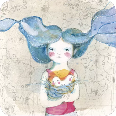 Carte bords arrondis 14x14 F. Quatraro "Peace"
