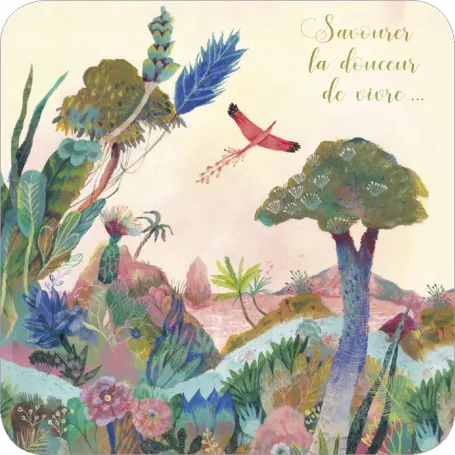 Carte bords arrondis 14x14 Izou "Tropiques"