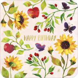 Carte carrée 14x14 A Blanz "Les tournesols"