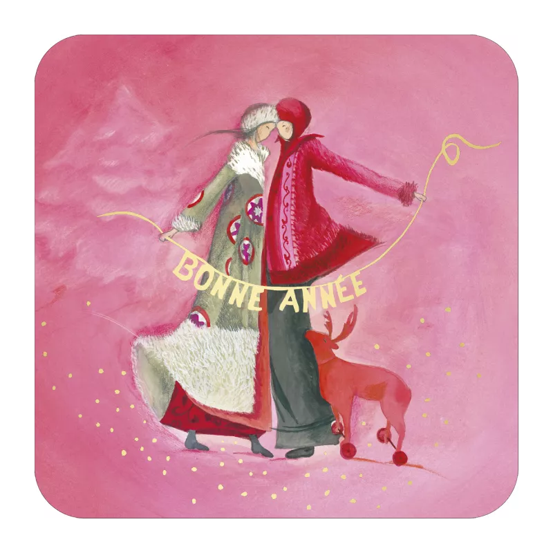 BA 604 Carte carrée 14x14 Anso  "Bonne  année"