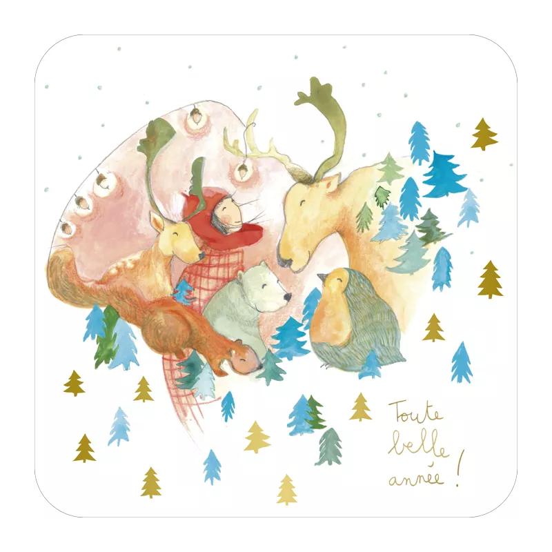 Carte carrée 14x14 Anso  "Toute belle année"