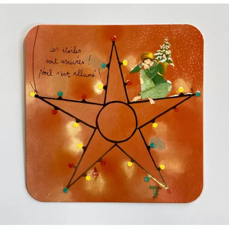 Carte carrée 14x14 Anso "Les étoiles sont arrivées !"