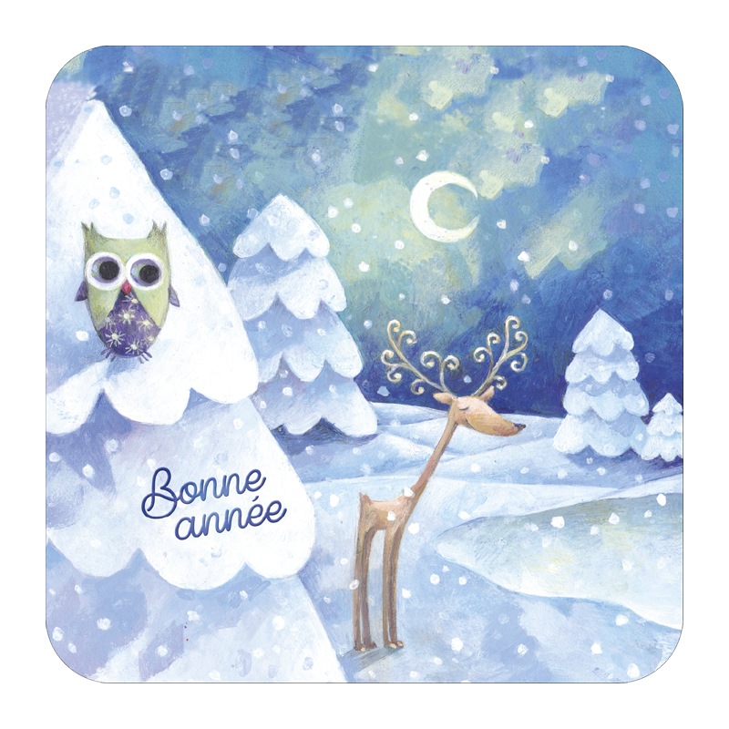 Carte carrée 14x14 Aurélie Blanz "Bonne année"