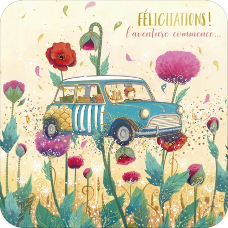 Carte carrée 14x14 J Weyman "Globe-trotteur"