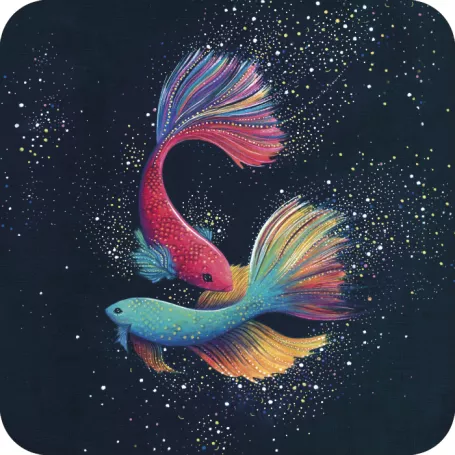 Carte carrée 14x14 J Weyman "La danse des couleurs"