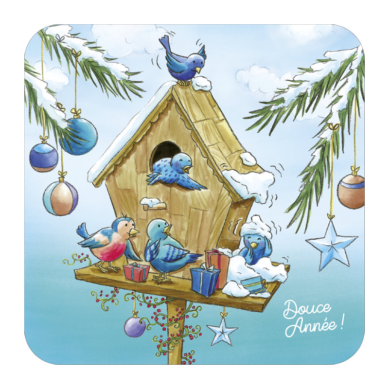 BA 619 Carte carrée 14x14 Sophie Turrel "La cabane aux oiseaux"