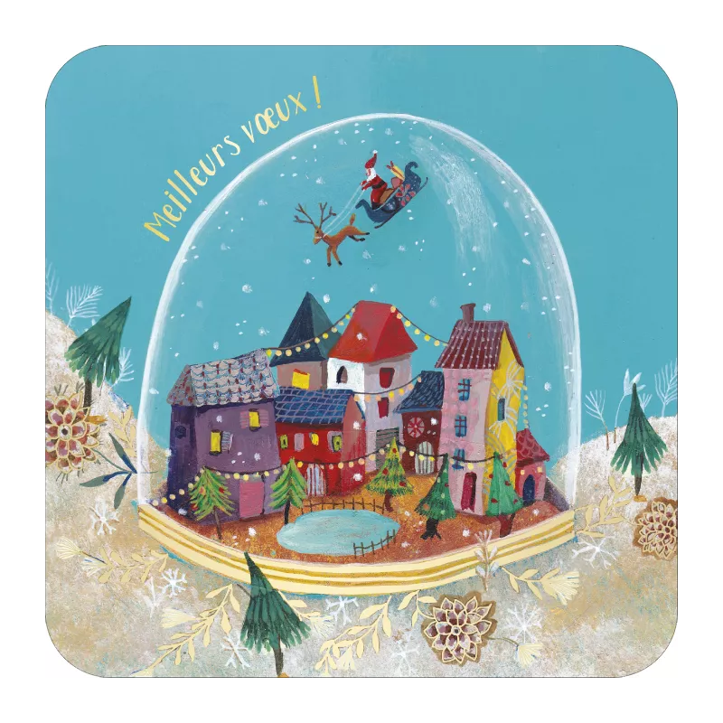  Carte carrée 14x14  Izou "Meilleurs vœux"