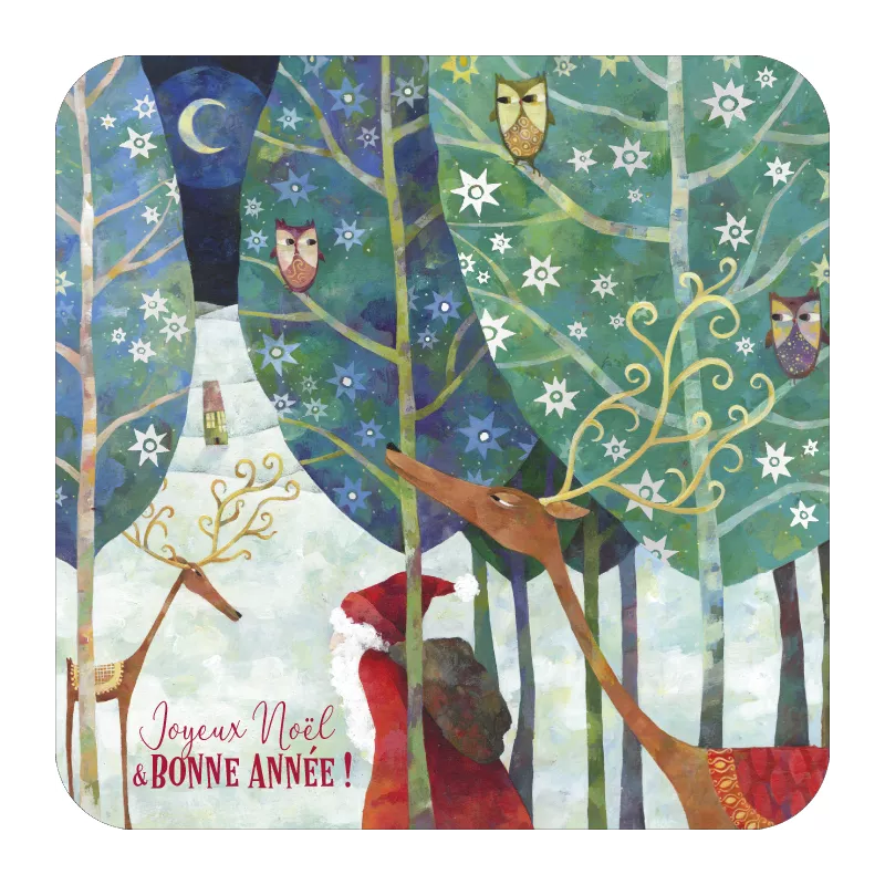  Carte carrée 14x14 A Blanz "Joyeux Noël et bonne année"