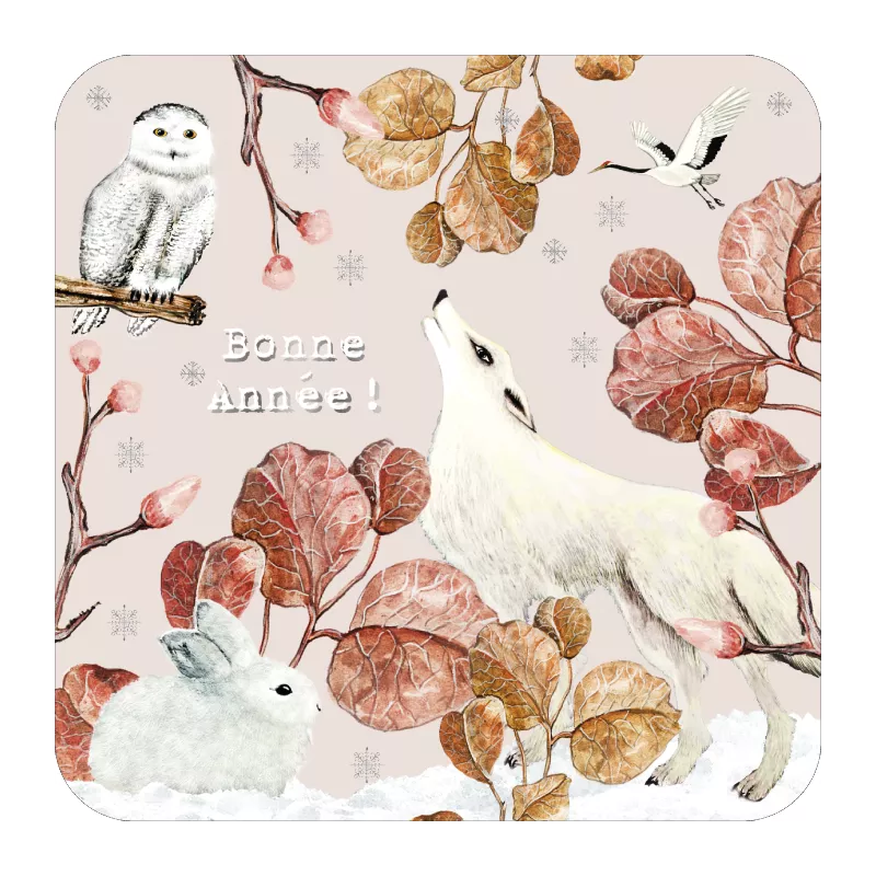 BA 634 Carte carrée 14x14 Le poussin rose des bois "Les animaux"